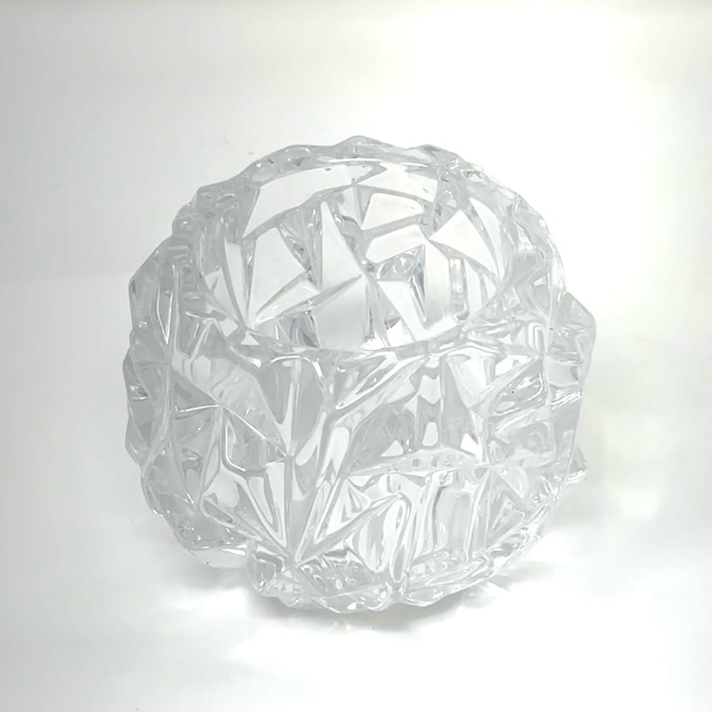 Tiffany & Co. Rock Cut Crystal
Votive Candle Holder 3" Signed